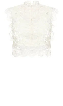 Lucielle Sleeveless Lace Top - creme