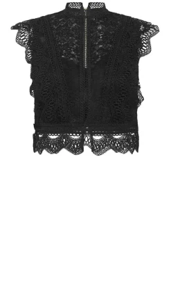Lucielle Sleeveless Lace Top - black