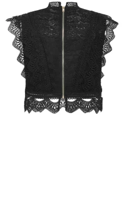 Lucielle Sleeveless Lace Top - black