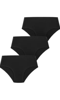 Luxe Cotton 3 Pack Full Brief - black