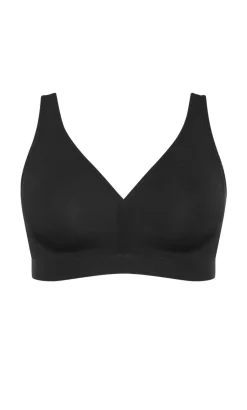 Luxe Cotton Wireless Bra - black