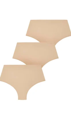 Luxe Microfibre 3 Pack Hi Brief - cafe