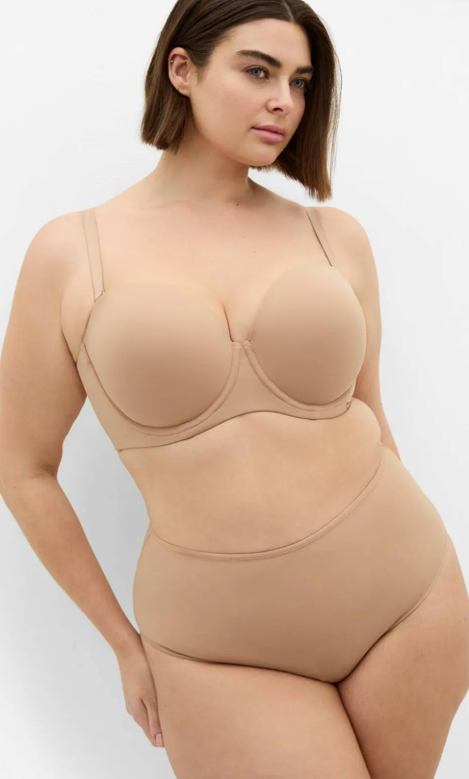Luxe Microfibre 3 Pack Hi Brief - cafe