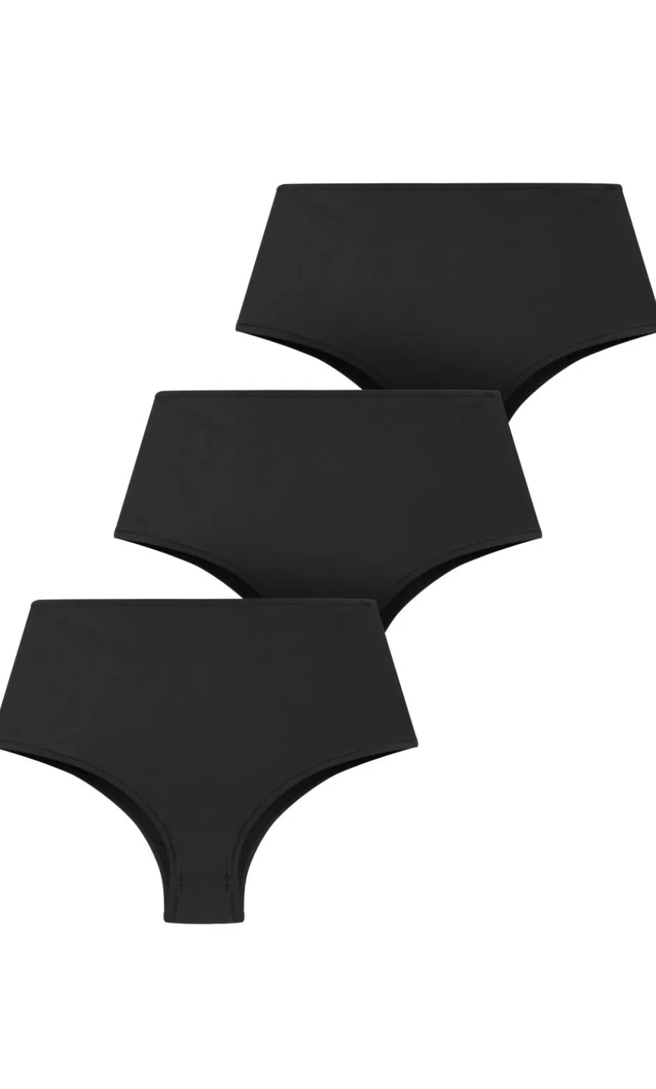 Luxe Microfibre 3 Pack Hi Brief - black