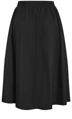 Maci Cotton Midi Skirt - black
