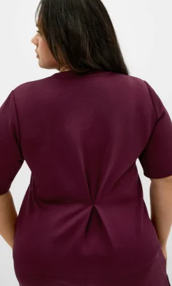 Mae Short Sleeve Sweat Top - dark cherry