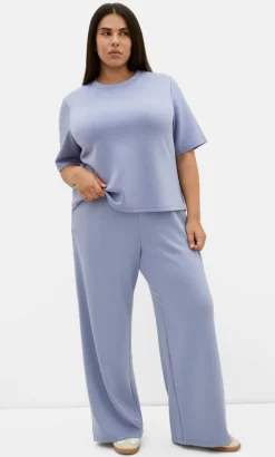 Mae Short Sleeve Sweat Top - dusty blue