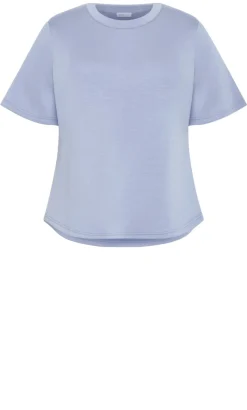 Mae Short Sleeve Sweat Top - dusty blue