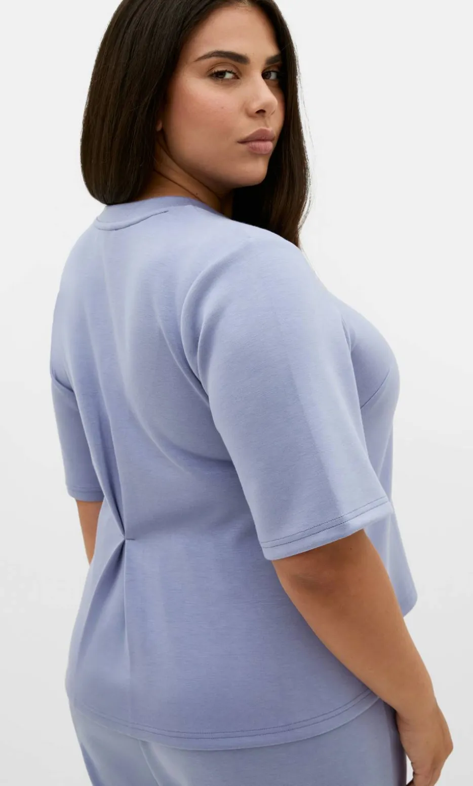 Mae Short Sleeve Sweat Top - dusty blue
