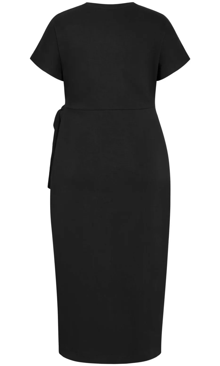 Mae Side Tie Midi Dress - black