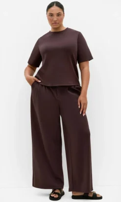 Mae Tailored Wide Leg Pant - espresso