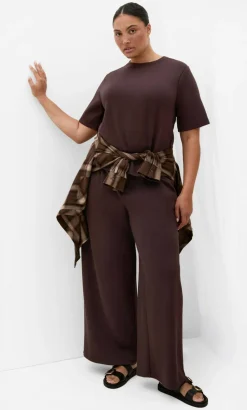 Mae Tailored Wide Leg Pant - espresso