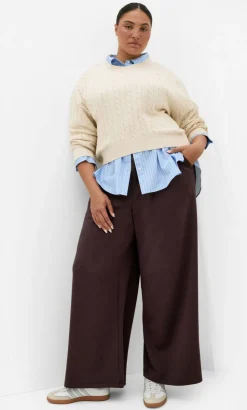 Mae Tailored Wide Leg Pant - espresso