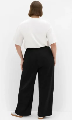 Mae Wide Leg Track Pant - black