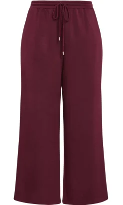 Mae Wide Leg Track Pant - dark cherry
