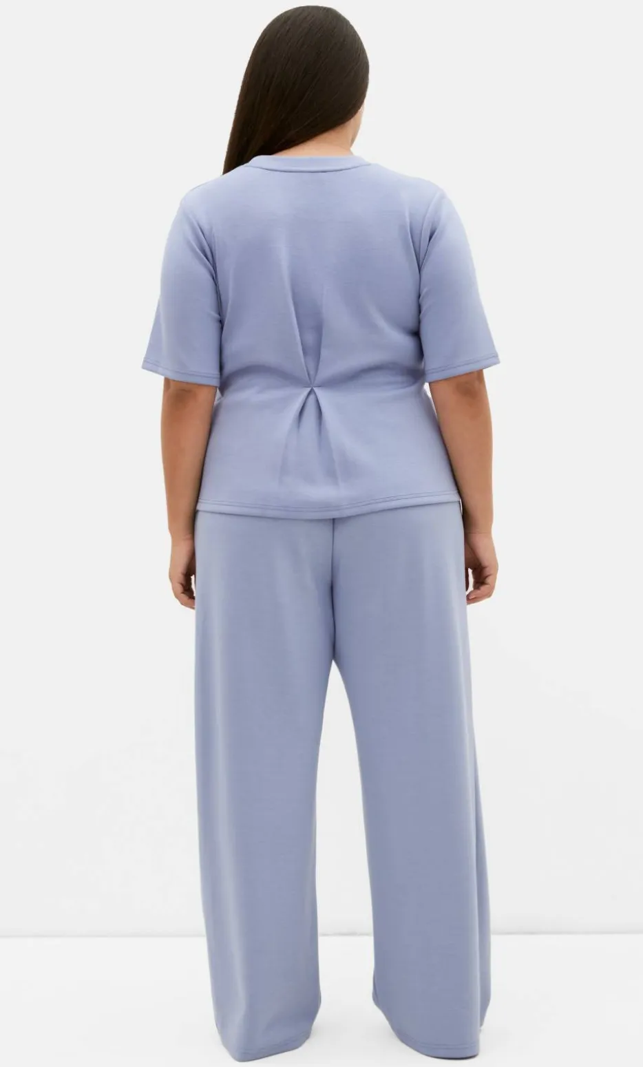Mae Wide Leg Track Pant - dusty blue