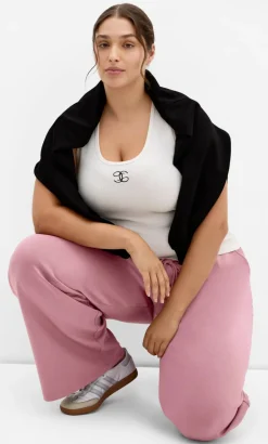 Mae Wide Leg Track Pant - dusty rose