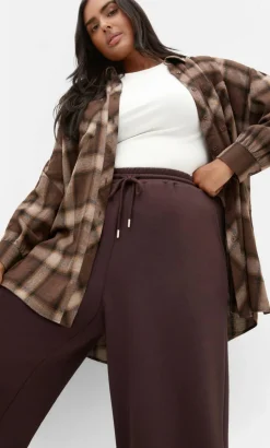 Mae Wide Leg Track Pant - espresso