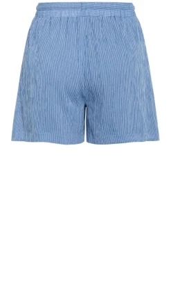 Maia Stripe Cotton Short - indigo