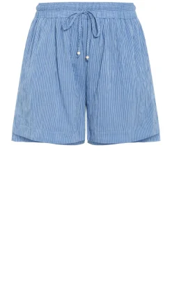 Maia Stripe Cotton Short - indigo