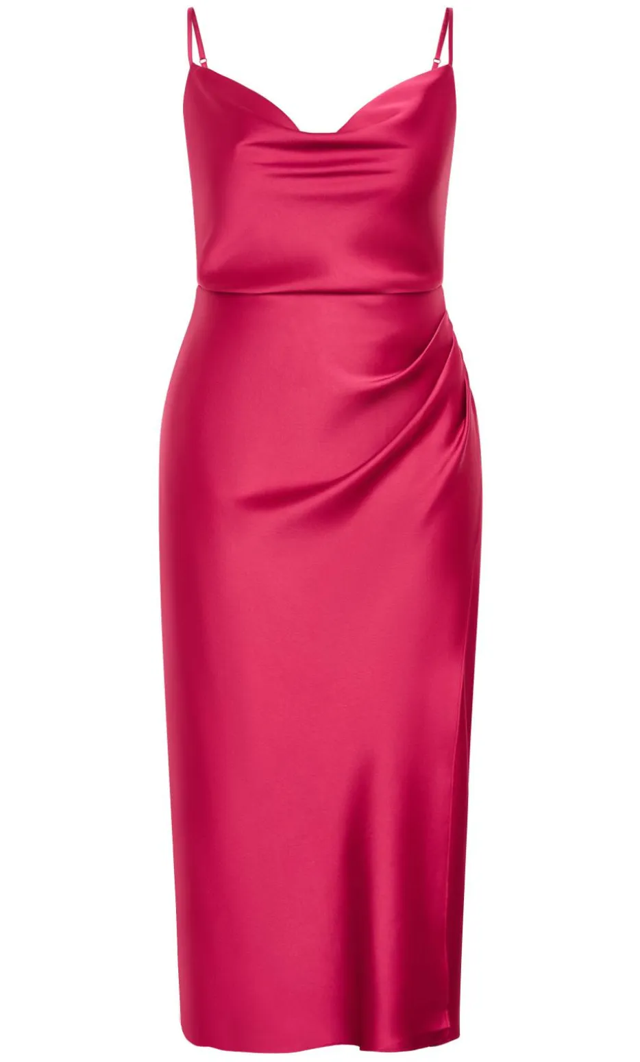 Mali Cowl Neck Slip Dress - raspberry