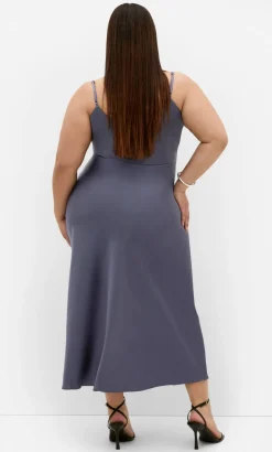 Mali Cowl Neck Slip Dress - slate