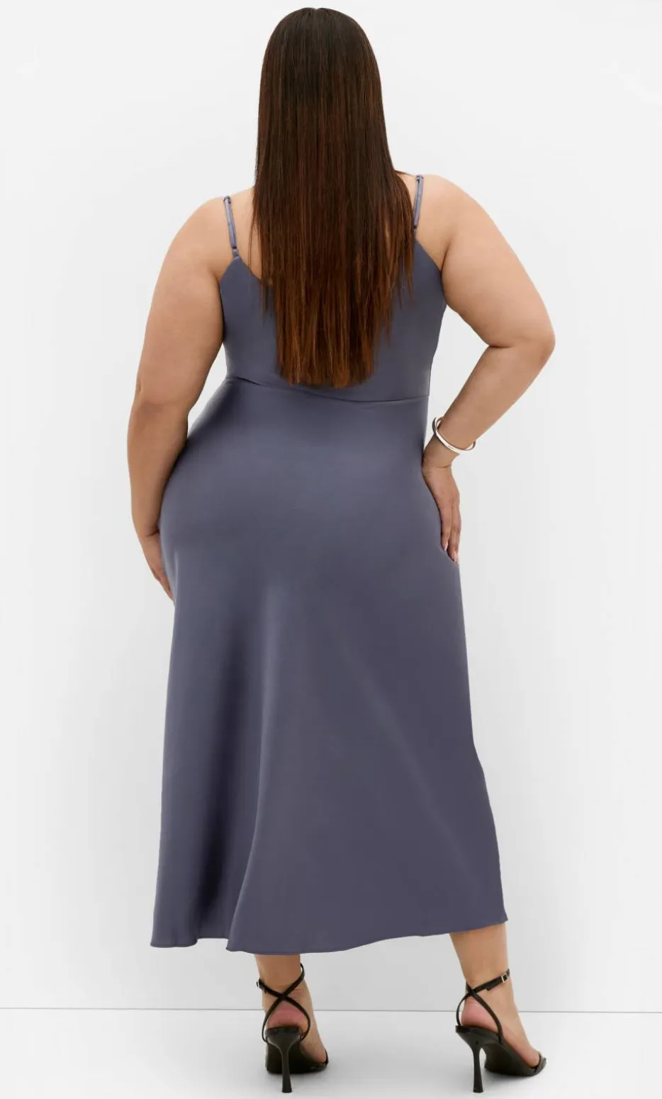 Mali Cowl Neck Slip Dress - slate