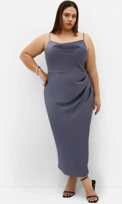 Mali Cowl Neck Slip Dress - slate