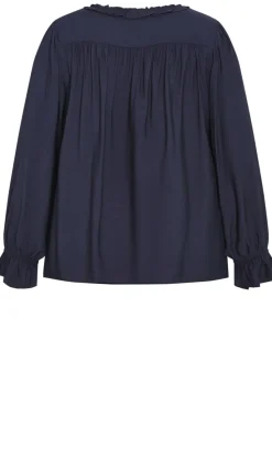 Maree Long Sleeve Top - navy