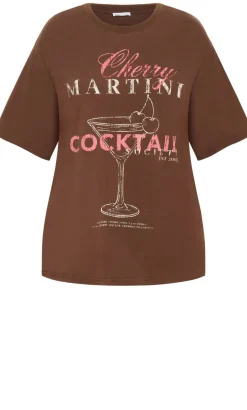 Martini Cotton Tee - chocolate