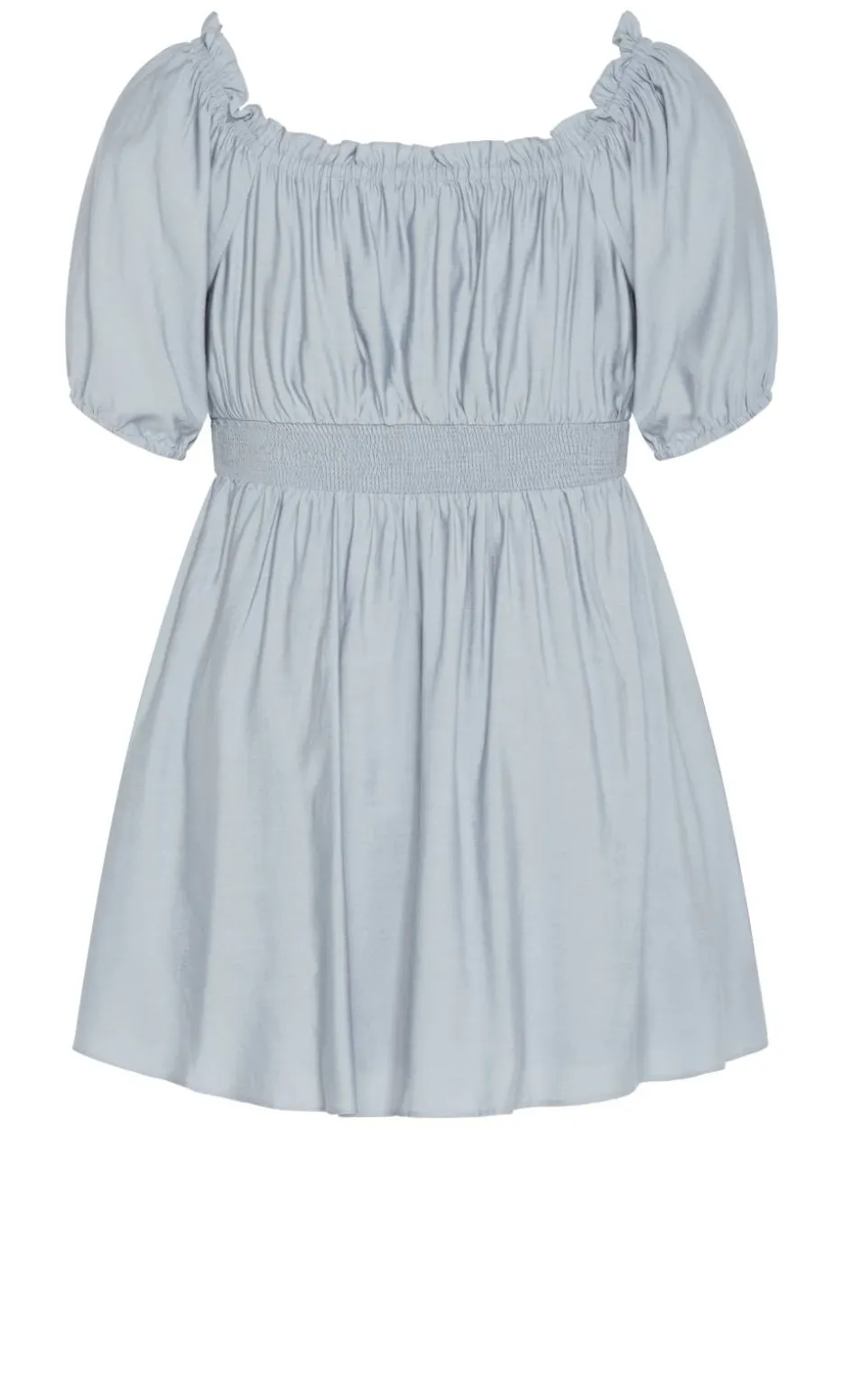 Mela Ruffle Mini Dress - dusty blue