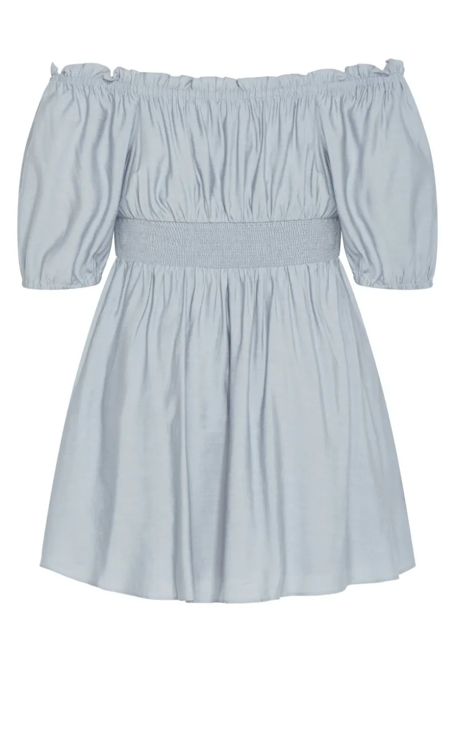 Mela Ruffle Mini Dress - dusty blue