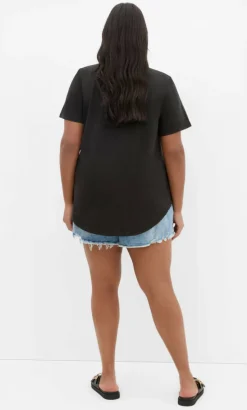 Mila Venice Beach Curved Hem Tee - slate