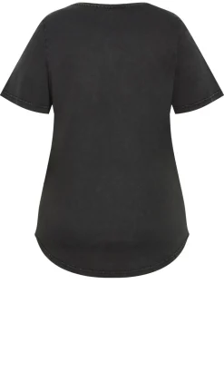 Mila Venice Beach Curved Hem Tee - slate