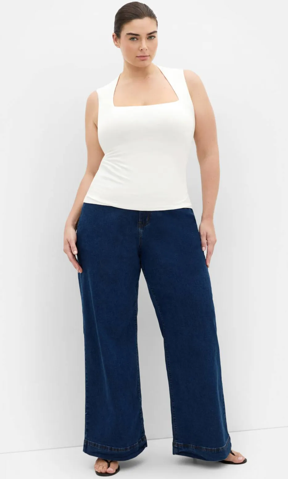 Milly Square Neck Tank - ivory