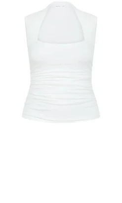 Milly Square Neck Tank - ivory