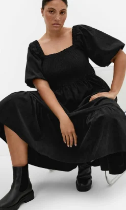 Molli Corduroy Midi Dress - black