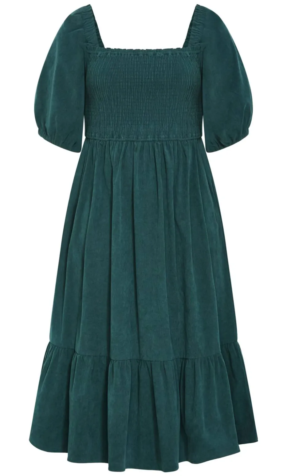 Molli Corduroy Midi Dress - emerald