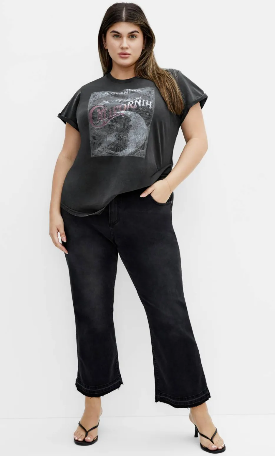 Moonlight Cuff Tee - black wash