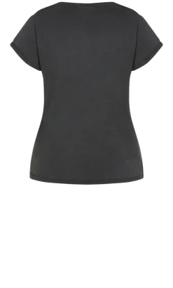 Moonlight Cuff Tee - black wash