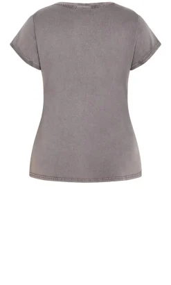Moonlight Cuff Tee - grey wash