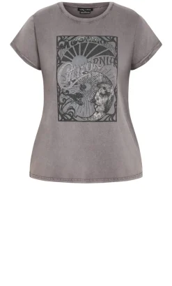 Moonlight Cuff Tee - grey wash