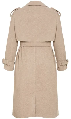 Nadia Longline Belted Trench - caramel
