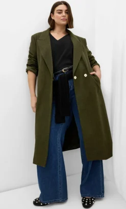 Naomi Longline Melton Coat - hunter green