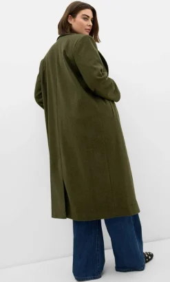 Naomi Longline Melton Coat - hunter green