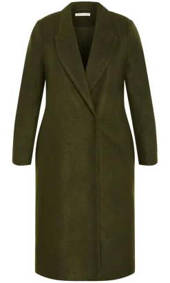 Naomi Longline Melton Coat - hunter green