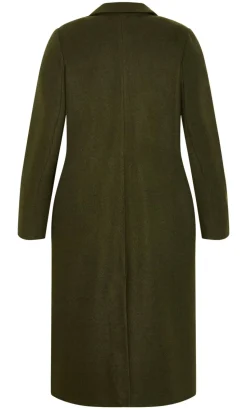 Naomi Longline Melton Coat - hunter green