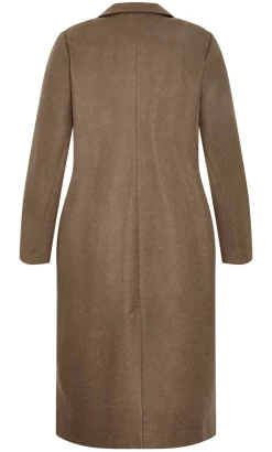 Naomi Longline Melton Coat - taupe