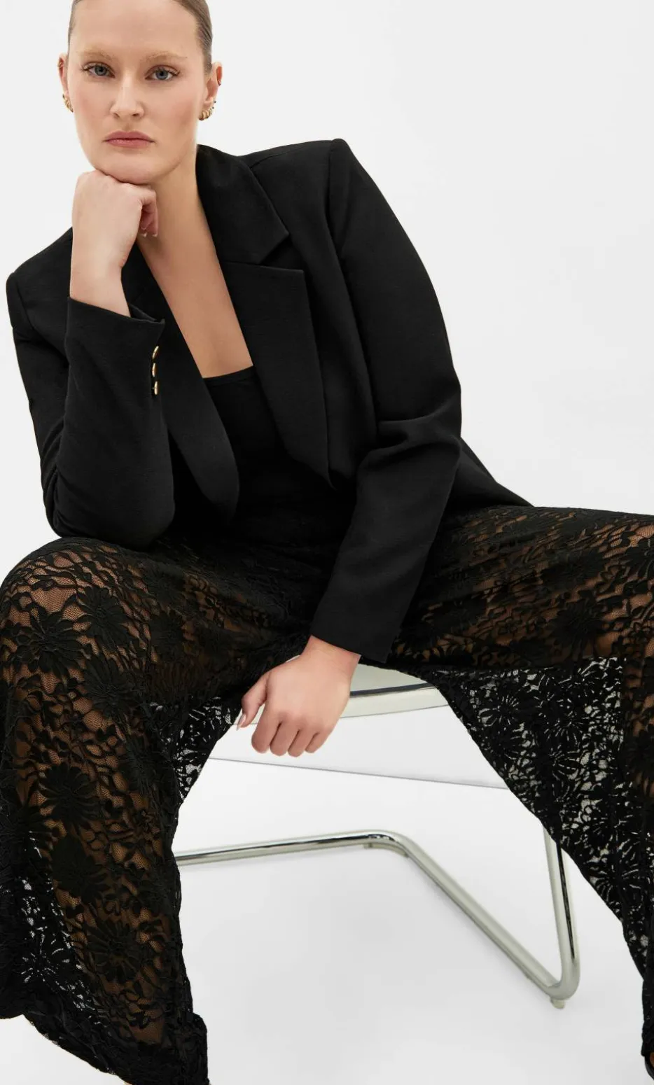 Nylah Lace Pant - black