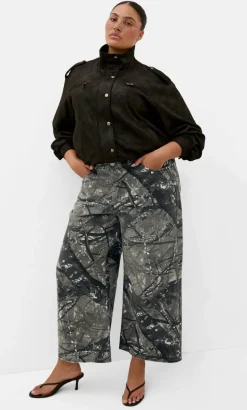Olivia Camo Relaxed Cotton Jean - grey wash